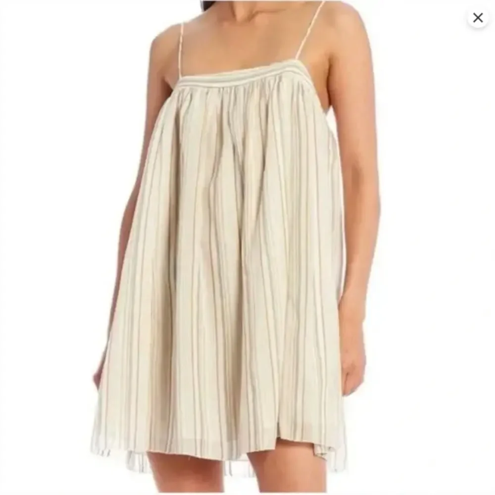 Gianni Bini Sedona Sunset Rose Babydoll Cream Cotton Linen Blend Dress Small New - Picture 2 of 9